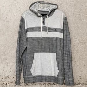 Hurley Gray and White Hooded Pullover Mens Medium.